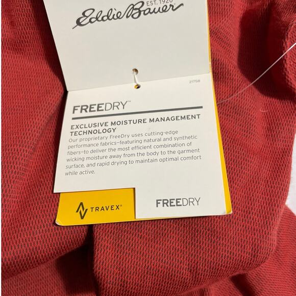 Eddie Bauer Travex Mens Size Large Orange Short Sleeve Cotton Blend Polo Shirt - Picture 11 of 14